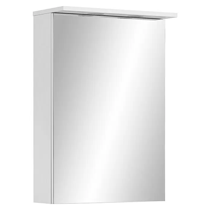 Schildmeyer Sarah LED-Spiegelschrank Spot - B x H: 50,4 x 72,3 cm, Spanplatte, Kreideweiß - Weißer Spiegelschrank mit integrierter Beleuchtung.