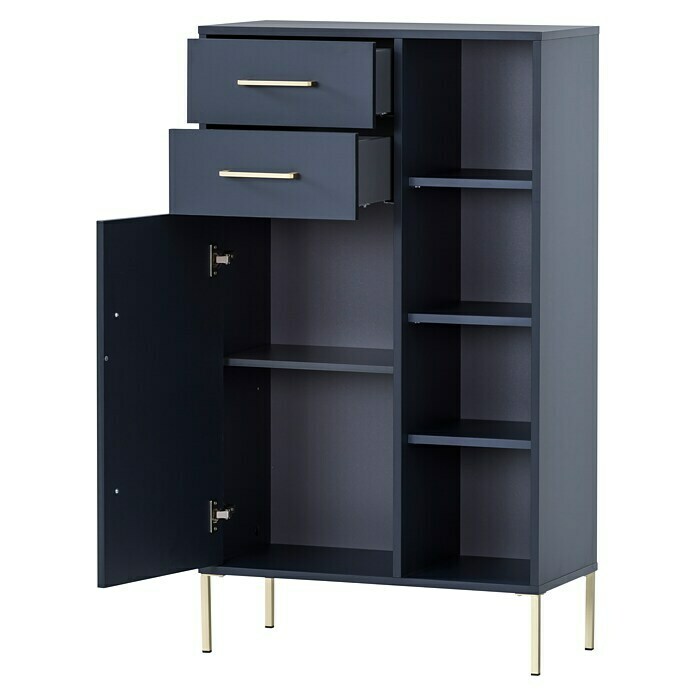Schildmeyer Kent Highboard (67,1 x 33,1 x 117,4 cm, Nachtblau, Matt) | BAUHAUS