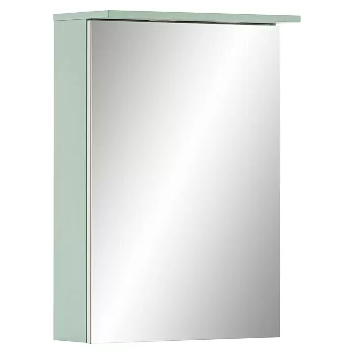Schildmeyer LED-Spiegelschrank Spot - B x H: 50,4 x 72,3 cm, Spanplatte, Mint - Eleganter hellgrüner Spiegelschrank mit integrierter Beleuchtung.