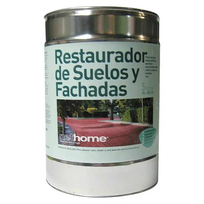 Sellador para paredes y suelos restaurador Suelos y Fachadas - 5 l - Lata de Restaurador de Suelos y Fachadas, una solución de restauración de suelos y fachadas de methome para uso doméstico, contiene 5 Litros.