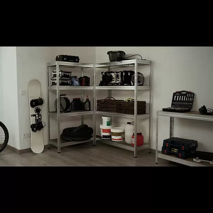 AR Shelving Schwerlastregal Rivet Wire - H x B x T: 180 x 120 x 45 cm, Traglast pro Boden: 225 kg, Anzahl Böden: 5 Stk., Stecken, Silber - WIRE RIVET Metallregal. Lösung für Lagerung und Organisierung der Werkstatt und Garage. AR Shelving