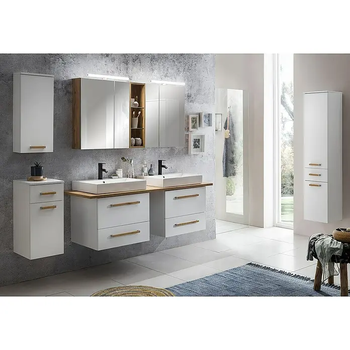 SCHILDMEYER Spiegelschrank »Duo«, BxHxT: 80 x 75 x 16 cm, 3-türig