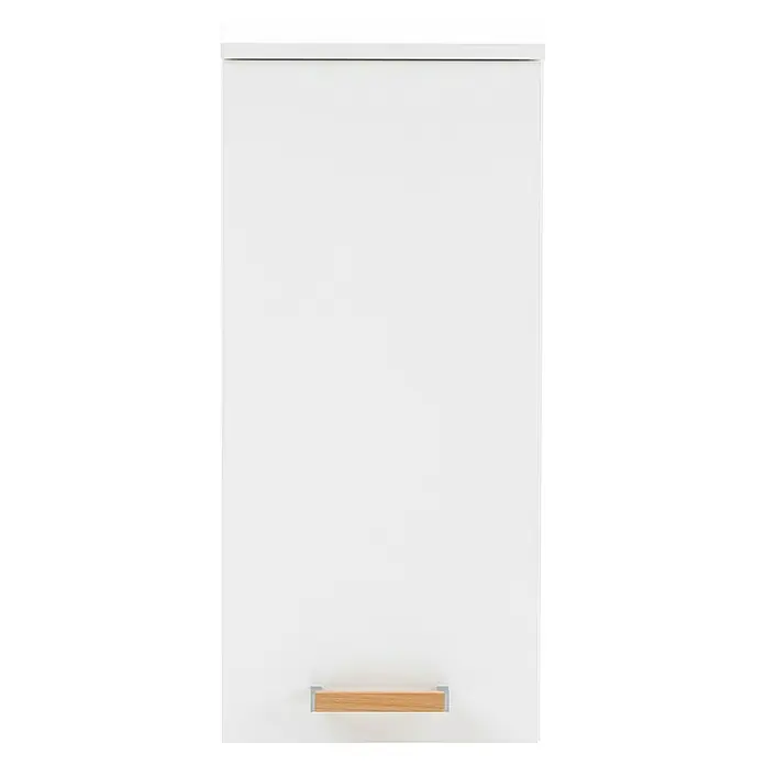 Schildmeyer Duo Oberschrank - 32,7 x 16,25 x 72,3 cm, Kreideweiß, Matt - Weißer Küchenschrank mit hellbraunem Griff, ideal für moderne Küchen. Stilvolles Design und praktische Aufbewahrungslösung für jeden Haushalt.