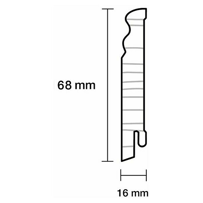 Sockelleiste (240 x 1,6 x 6,8 cm, Kiefer, Profiliert) | BAUHAUS
