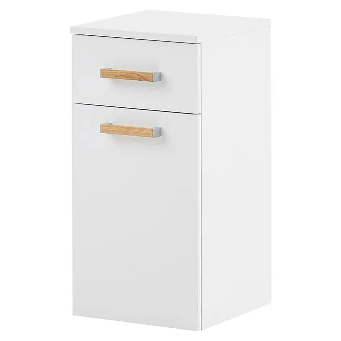 Schildmeyer Duo Unterschrank - 32,7 x 35,3 x 67 cm, Kreideweiß, Matt - Weißer Nachttisch mit zwei Schubladen und Holzgriffen. Eine praktische und stilvolle Ergänzung für jedes Schlafzimmer.