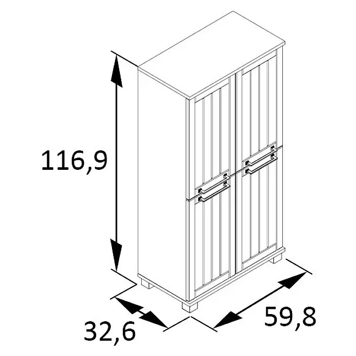 Schildmeyer Jelda Highboard59,8 x 32,6 x 116,9 cm, Platingrau/Eiche, Matt