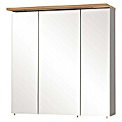 Schildmeyer LED-Spiegelschrank Profil (B x H: 70,5 x 72,3 cm, Spanplatte, Platingrau/Eiche-Landhaus) | BAUHAUS