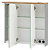 Schildmeyer LED-Spiegelschrank Profil (B x H: 70,5 x 72,3 cm, Spanplatte, Platingrau/Eiche-Landhaus) | BAUHAUS