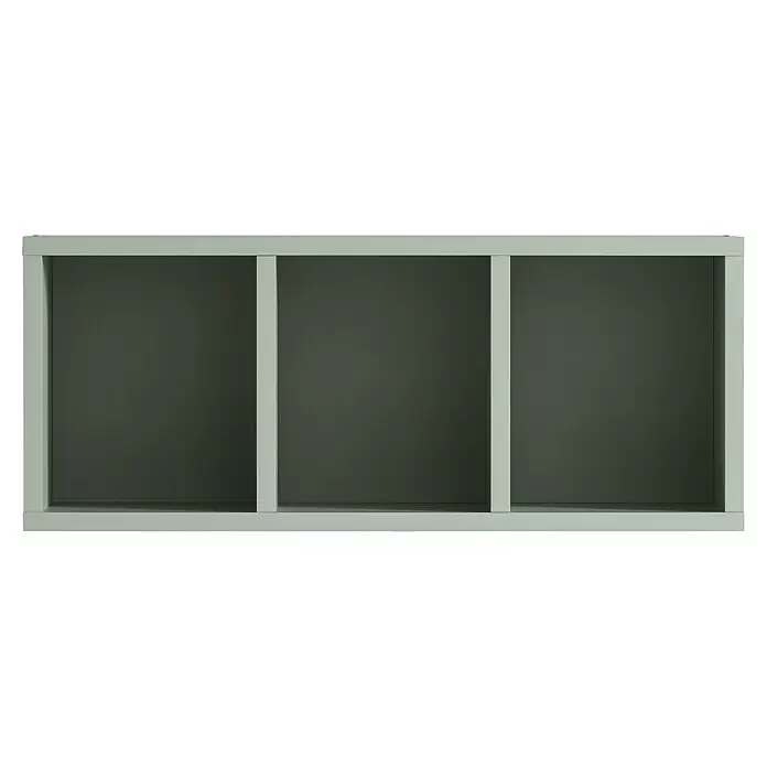Schildmeyer Bjarne Wandregal - L x B x H: 21,5 x 60,2 x 24,7 cm, Pistazie, Matt - Ein hellgrün-graues dreifächriges Regal zur Aufbewahrung oder Präsentation.
