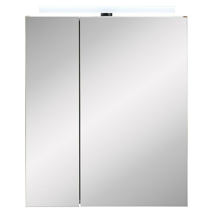 Schildmeyer LED-Spiegelschrank Karla (B x H: 60 x 74,7 cm, Spanplatte, Eiche-Landhaus/Weiß) | BAUHAUS