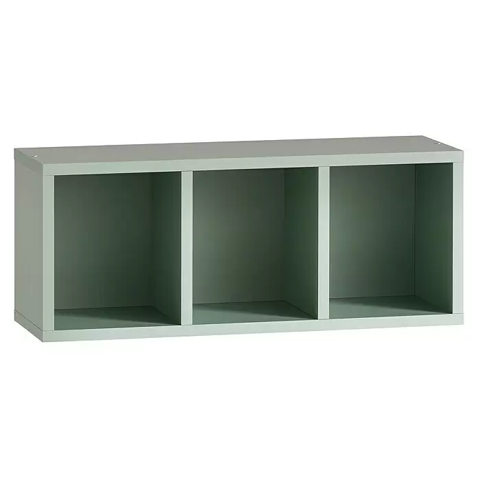 Schildmeyer Bjarne Wandregal - L x B x H: 21,5 x 60,2 x 24,7 cm, Pistazie, Matt - Hellgrünes Regal mit drei Fächern zur Aufbewahrung.