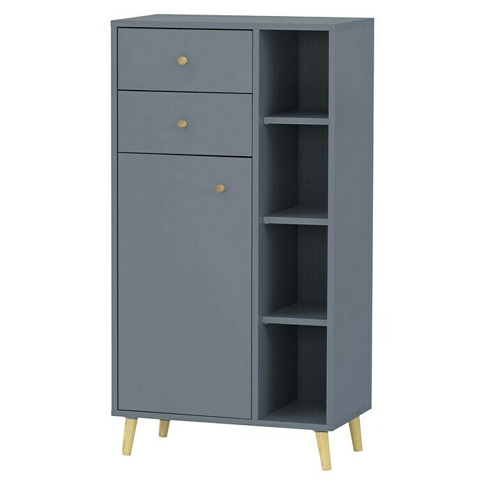 Scarpiera Joy 2 ripiani legno naturale 63x26,5x29,5 cm compatta