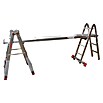 Sprossen-Gelenk-Teleskopleiter (Arbeitshöhe: 5 m, 4 x 4 Sprossen, Treppenfunktion, Aluminium)
