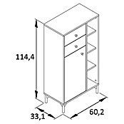 Schildmeyer Ando Highboard (60,2 x 33,05 x 114,4 cm, Pistazie, Matt) | BAUHAUS