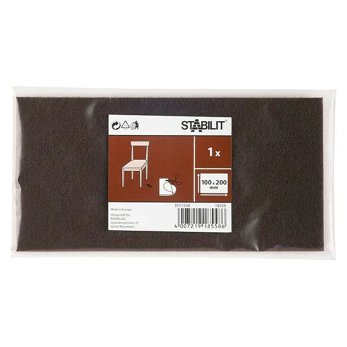 Stabilit Filzplatte200 x 100 x 3,5 mm, Braun, Kleben - Braune Stabilit Filzgleiter zum Zuschneiden (100 x 200 mm) in Folie verpackt. Ideal zum Schutz von Möbeln und Böden.