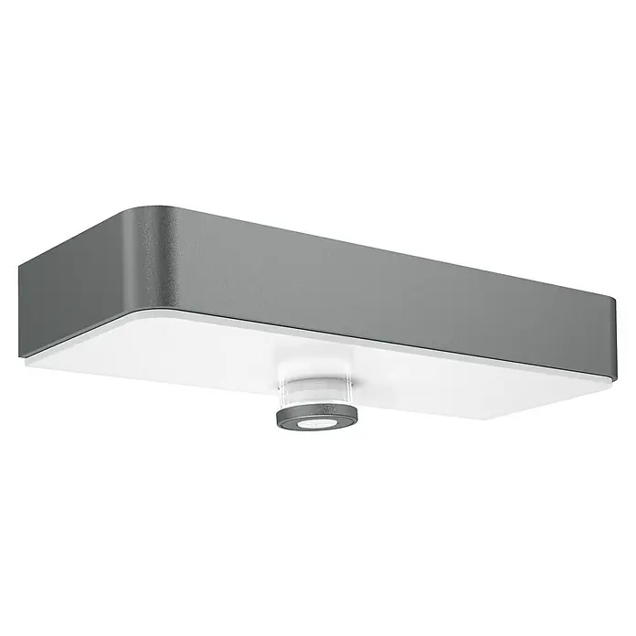 Steinel XSolar Solar-Außenwandleuchte XSOLAR SOL-O S anthrazit - 1,5 W, L x B x H: 24,2 x 9,1 x 5,3 cm, IP44 - Die moderne, graue Aufputz-Deckenleuchte mit ihrer klaren, rechteckigen Form und dem mittigen Lichtelement sorgt für stilvolle Beleuchtung.