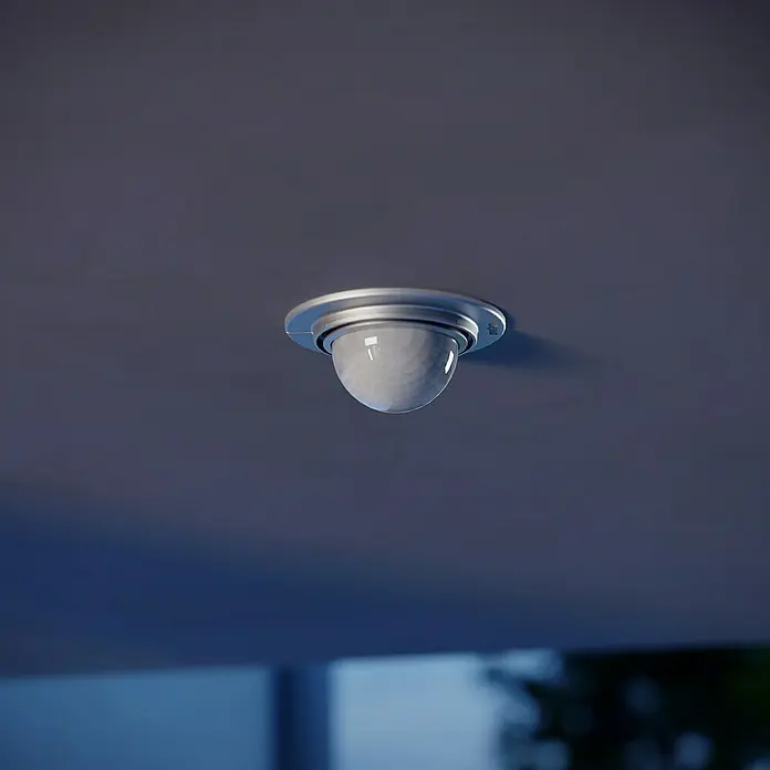 Steinel Bewegungsmelder IS 360-1 DE weiß - Reichweite Sensor: 4 m, Weiß, Erfassungswinkel Sensor: 360 ° - Deckenmontierter Bewegungsmelder. Das Gerät verfügt über ein modernes, unaufdringliches Design, das sich gut in moderne Innenräume einfügt.