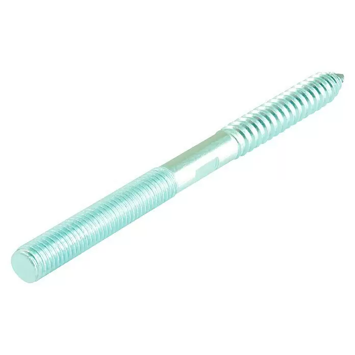 Suki Perno de doble rosca - Largo: 40 mm, M 4, Zincado, 10 ud. - Un tornillo prisionero metálico brillante de doble extremo, roscado en ambos extremos con una sección central lisa, para uniones de madera ocultas.