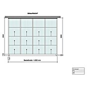 Terrassenüberdachung Special Edition mit Schiebedach (L x T: 400 x 300 cm, Polycarbonat, Verkehrsweiß, Klar)