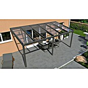 Terrassenüberdachung Special Edition mit Schiebedach (L x T: 600 x 350 cm, Polycarbonat, Anthrazitgrau, Klar)