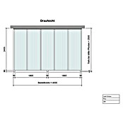 Terrassenüberdachung Light Edition (L x T: 400 x 250 cm, Polycarbonat, Verkehrsweiß, Klar)