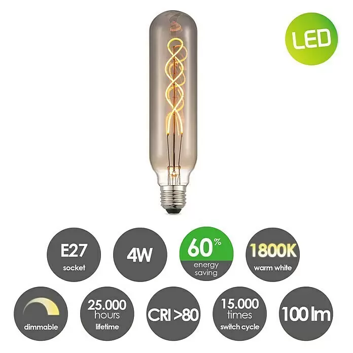 Home Sweet Home LED-Lampe Vintage Globe-Form E27 - E27, Dimmbar, Warmweiß, 100 lm, 4 W - Informationsansicht