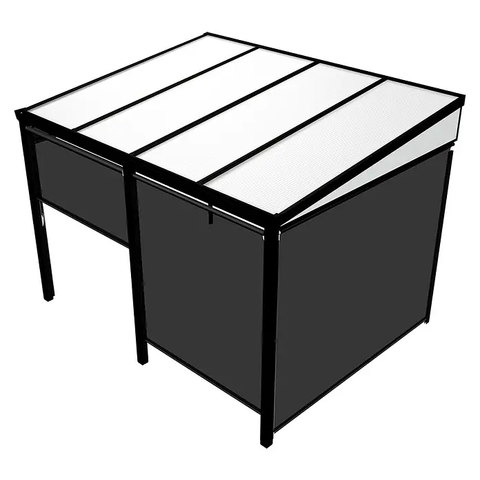 Gardendreams Terrassenüberdachung Gartenzimmer - B x T: 400 x 304,5 cm, Anthrazitgrau, Polycarbonat, Opal - Stilvolle Terrassenüberdachung mit klaren Linien und modernem Design. Die Konstruktion bietet Schutz vor Sonne und Regen mit lichtdurchlässigen Platten.