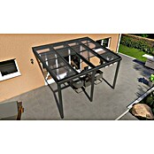 Terrassenüberdachung Special Edition mit Schiebedach (L x T: 400 x 300 cm, Polycarbonat, Anthrazitgrau, Klar)