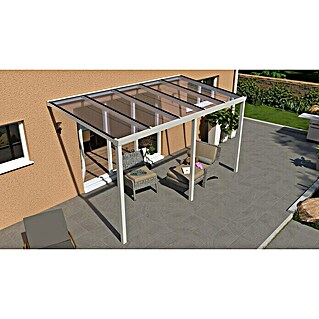 Gardendreams Terrassenüberdachung Light Edition (B x T: 500 x 250 cm, Verkehrsweiß, Polycarbonat, Klar)