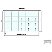 Terrassenüberdachung Special Edition mit Schiebedach (L x T: 500 x 300 cm, Verbundsicherheitsglas VSG, Anthrazitgrau, Klar)