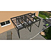 Terrassenüberdachung Special Edition mit Schiebedach (L x T: 500 x 350 cm, Polycarbonat, Anthrazitgrau, Klar)