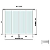 Terrassenüberdachung Special Edition (L x T: 400 x 350 cm, Polycarbonat, Anthrazitgrau, Klar)