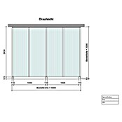 Terrassenüberdachung Special Edition (L x T: 400 x 300 cm, Polycarbonat, Verkehrsweiß, Opal)