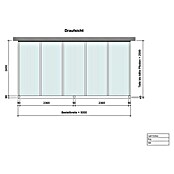 Terrassenüberdachung Light Edition (L x T: 500 x 250 cm, Polycarbonat, Anthrazitgrau, Klar)