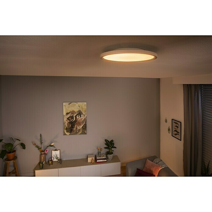 Philips Hue LED-Panel rund Aurelle (21 W, Ø x H: 39,5 x 4,7 cm, Weiß, Warmweiß) | BAUHAUS