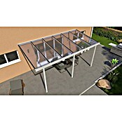 Terrassenüberdachung Light Edition (L x T: 600 x 250 cm, Polycarbonat, Verkehrsweiß, Klar)