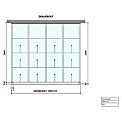 Terrassenüberdachung Special Edition mit Schiebedach (L x T: 400 x 350 cm, Verbundsicherheitsglas VSG, Verkehrsweiß, Klar)