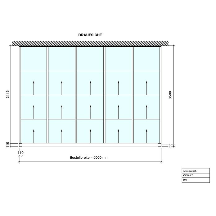 Terrassenüberdachung Special Edition mit Schiebedach (L x T: 500 x 350 cm, Verbundsicherheitsglas VSG, Verkehrsweiß, Klar)