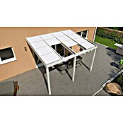 Terrassenüberdachung Special Edition mit Schiebedach (L x T: 400 x 300 cm, Polycarbonat, Verkehrsweiß, Opal)