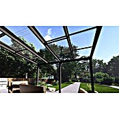 Terrassenüberdachung Special Edition mit Schiebedach (L x T: 400 x 350 cm, Verbundsicherheitsglas VSG, Anthrazitgrau, Klar)