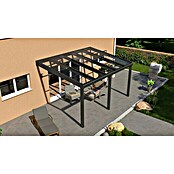 Terrassenüberdachung Special Edition mit Schiebedach (L x T: 500 x 300 cm, Verbundsicherheitsglas VSG, Anthrazitgrau, Klar)