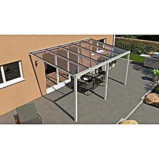 Gardendreams Terrassenüberdachung Light Edition (B x T: 600 x 300 cm, Verkehrsweiß, Polycarbonat, Klar)