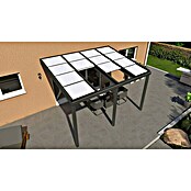 Terrassenüberdachung Special Edition mit Schiebedach (L x T: 400 x 350 cm, Polycarbonat, Anthrazitgrau, Opal)