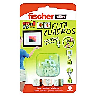 Fischer Gancho para colgar cuadros sin herramientas (Carga soportada: 8 kg, 8 ud., Blanco)