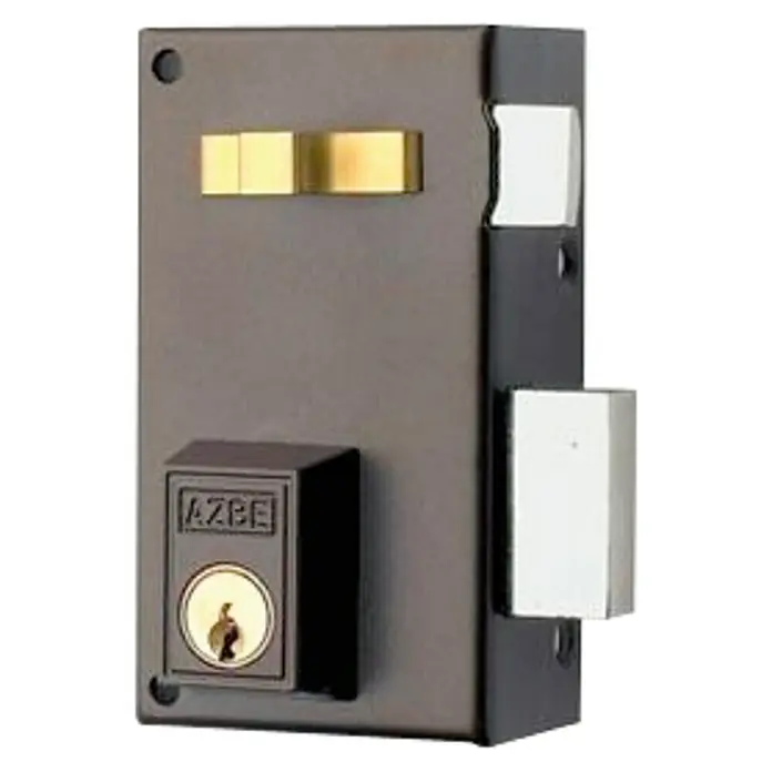 Yale Cerradura con cerrojo 56/60 - Tipo de bloqueo: Llave, DIN-derecha, Puerta principal - Primer plano de una cerradura AZBE que combina seguridad y funcionalidad, combinando diseño tradicional con tecnología moderna.