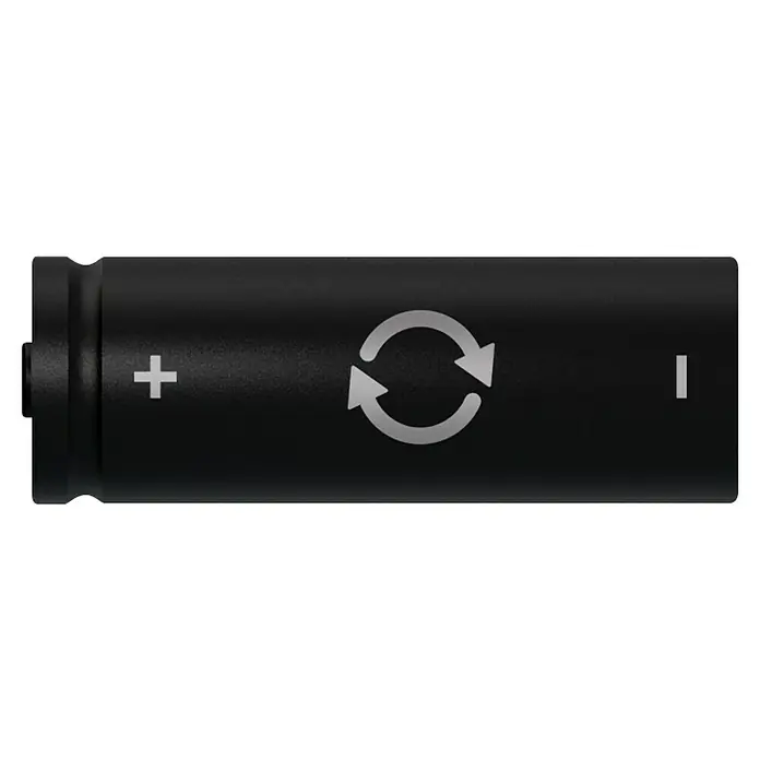Wiha Akku 18500 - 2 Akkus, 1,5 Ah, Passend für: Wiha Elektronischer Schraubendreher speedE - Schwarze wiederaufladbare Batterie mit Plus-, Minus- und Recycling-Symbolen, ideal für umweltfreundliche Energielösungen.
