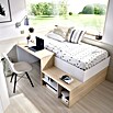 Dekit Cama con escritorio Kric (L x An x Al: 134 x 195 x 72 cm, Blanco/Natural) | BAUHAUS