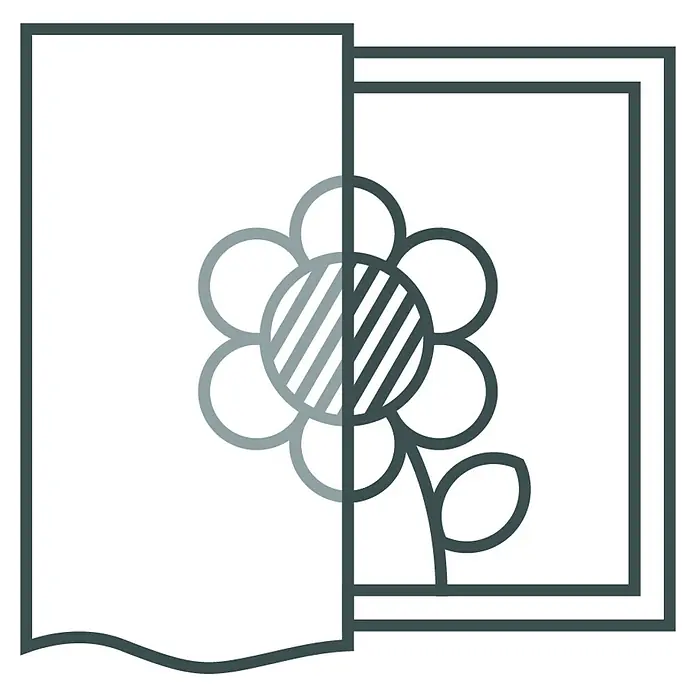 Elbersdrucke Bistrogardine Basic - 140 x 45 cm, 100 % Polyester, Uni, Grau - Fensterdekoration mit Blumendesign. Der Vorhang gibt dem Raum eine frühlingshafte Note und sorgt für Privatsphäre und Helligkeit.