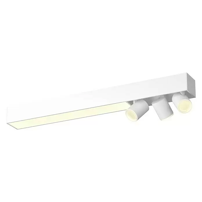 Philips Hue LED-Deckenstrahler Centris - 36 W, L x B x H: 78,2 x 8,5 x 12,8 cm, Weiß, Mehrfarbig - Diagonale Ansicht