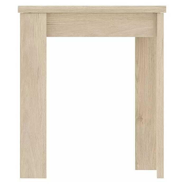 Dekit Mesa auxiliar Bok - L x An x Al: 67 x 67 x 79 cm, Natural, Extensible - Marco de madera clara para una mesa consola.